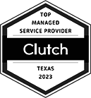 Clutch Award Top Managed Service Provider Texas 2023 Logo