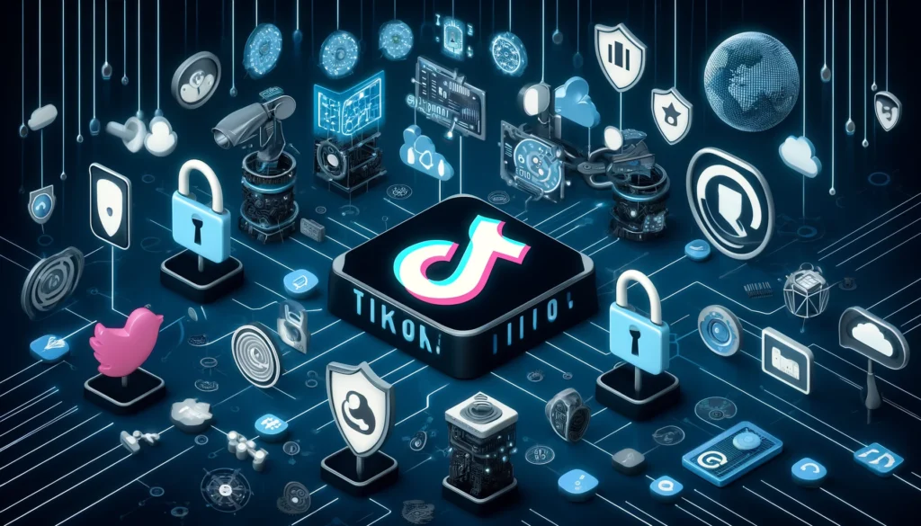 TikTok needs better data security as illustrated by locks surrounding the logo.