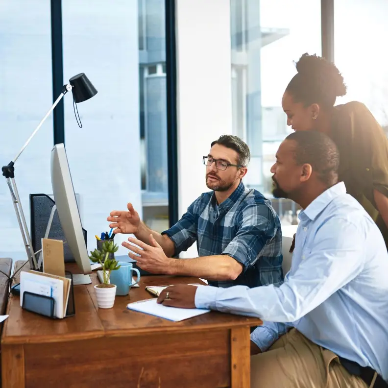 Diverse IT team planning strategy